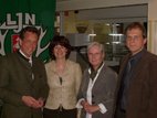 Von links: Helmut Dammann-Tamke (LJN-Präsident), Astrid Grotelüschen (Ministerin für Ernährung, Landwirtschaft, Verbraucherschutz und Landesentwicklung), Anke Spille (Stv. Bürgermeisterin Gem. Dötlingen), Helmut Blauth (Vors. Kreisjägerschaft)