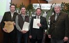 von links: Bernd Seeger (Bester Raubwildjäger), 25 J. LJN Gerd Bruning, Heiner Büsselmann, Max Hunger (Hegeringleiter)